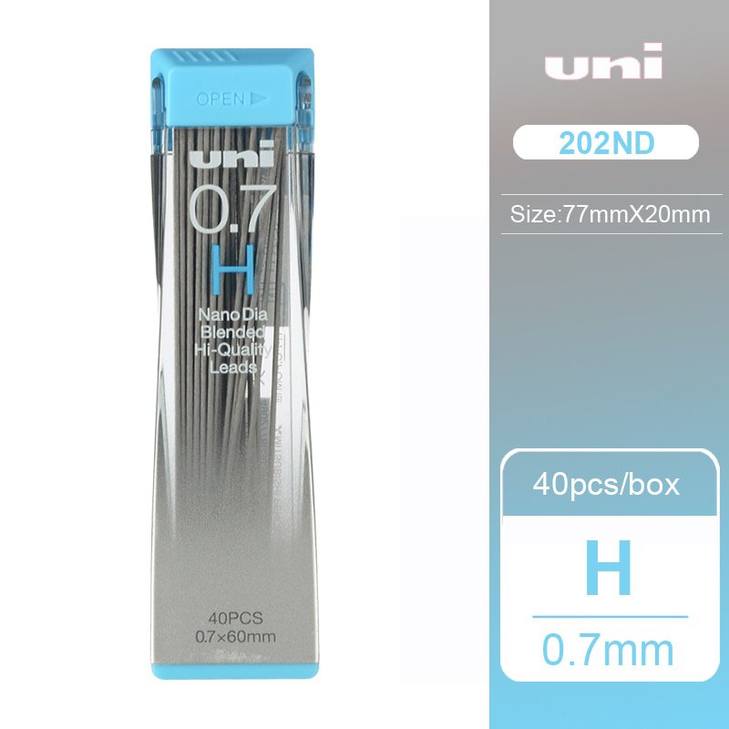 1pcs UNI Lead 0.3/0.5/0.7/0.9-202ND Nano Diamond Extra Hard Automatic Pencil Refills Pencil Lead Bla