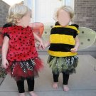 TWIN HALLOWEEN COSTUMES LADYBUG BUMBLE BEE TUTU 18MO 2T