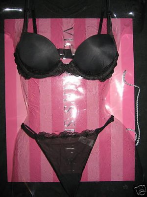 NWT VICTORIA SECRET IPEX LACE BRA SHEER THONG 34A S LOT
