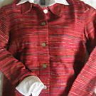 NEW COLDWATER CREEK RED TEXTURE STRIPE JACKET PM PETITE