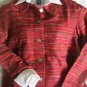 NEW COLDWATER CREEK RED TEXTURE STRIPE JACKET PM PETITE