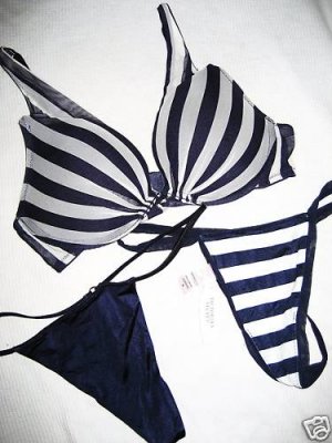 NEW VICTORIA SECRET PUSH UP PADDED BRA THONG SET 34B