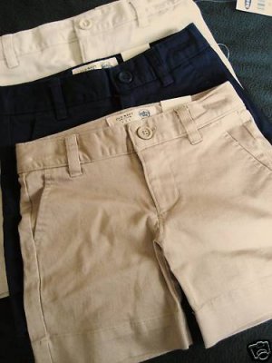 NWT GIRLS  OLD NAVY UNIFORM DRESS SHORTS  10 SLIM KHAKI
