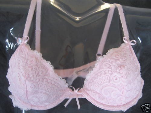 NEW VICTORIA SECRET PINK LACE BOWS LOW CUT BRA 34A