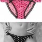 NEW SILKY SATIN STRING BIKINI PANTY GIRLY POLKA DOT  S