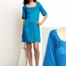 NEW BANANA REPUBLIC PLEATED EMPIRE SHEATH DRESS S BLUE