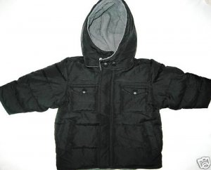 NWT TODDLER  BOY WINTER HOODED BLACK SKI COAT 18-24