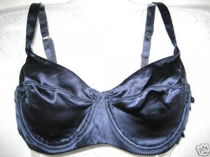 NWT VICTORIA SECRET NAVY BLUE SILK BRA 36C LUSCIOUS