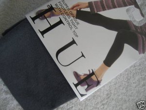 NWT NEW HUE CONTROL TOP SUPER OPAQUE FOOTLESS TIGHTS 2