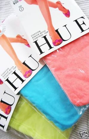 NWT NEW HUE CONTROL TOP CHIFFON SHEER TIGHT PANTYHOSE 2