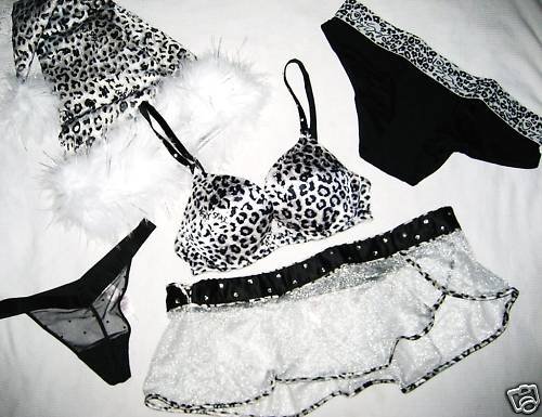 VICTORIA SECRET LEOPARD SANTA CHRISTMAS BRA LOT SET 32B