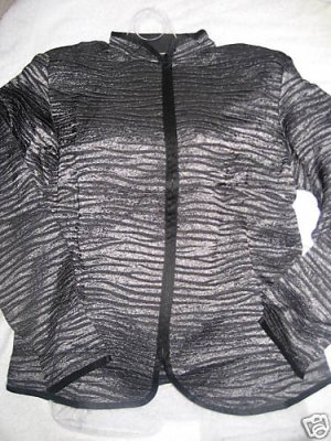 NEW COLDWATER CREEK ANIMAL METALLIC STRIPE TOP JACKET S