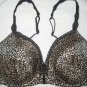 NEW VICTORIA SECRET  LINED LEOPARD PLUNGE BRA 32D SEXY!