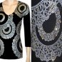 NEW BOSTON PROPER EMBELLISHED JEWEL SEQUIN SWEATER TOP
