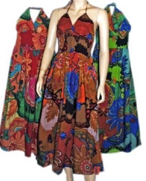 FUNKY PEOPLE BOHO HIPPIE SMOCKED  SUNDRESS FREE SHIP