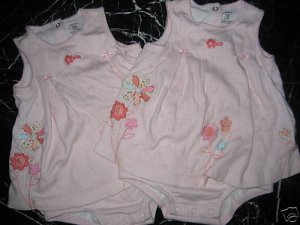 CARTERS CUTE PINK PRETTY SUNSUIT OUTFIT  LOT TWINS*18MO