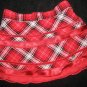 NEW GIRLS PLAID RIBBON LACE VELVET SKIRT TIERED HOLIDAY