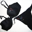 VICTORIA SECRET RHINESTONE PUSH UP BRA THONG SET 34B