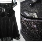 VICTORIA SECRET SEQUIN TULLE BABYDOLL MESH PANTY 34D