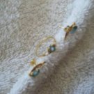 VINTAGE BLUE TOPAZ &DIAMOND EARRING RING SET LOT