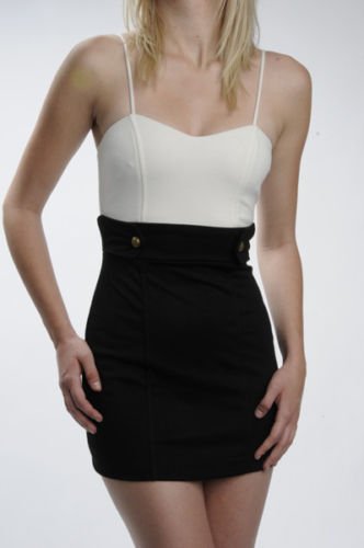 FOREVER 21 COLORBLOCK HIGH WAIST MILITARY DRESS S M L
