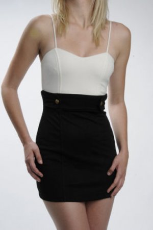 FOREVER 21 COLORBLOCK HIGH WAIST MILITARY  DRESS S M L