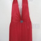 NEW VICTORIA SECRET JEWELED HALTER GRECIAN GOWN RED M