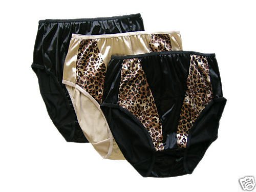 NWT LOT SEXY SMOOTH SATIN PANTIES BRIEFS LEOPARD 9 2X