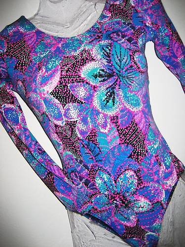 NEW DOTTED FLORAL PRETTY  BODYSUIT LEOTARD M MEDIUM