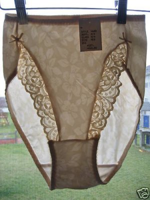 NEW SATIN-Y DAINTY LACE  HI CUT LEG PANTY BRIEF BOWS!