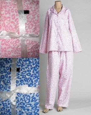 NEW PLUS WARM  FLANNEL PJs PAJAMA SET ANIMAL LEOPARD