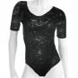 VICTORIA SECRET STRETCH LACE sheer LEOTARD  BODYSUIT
