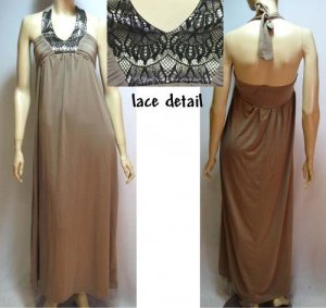 NEW Arden B. SeXy HALTER LACE MAXI LONG DRESS GOWN