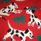 UGLY CHRISTMAS  SANTA DALMATIONS DOGS SWEATER RED M