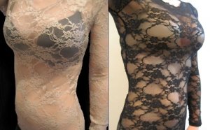 NEW STRETCH LACE TUNIC TOP SeXy SHEER BLOUSE SHIRT