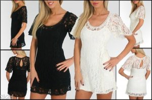 NEW SEXY SHEER SEE THRU LACE KEYHOLE FLIRTY MiNi DRESS