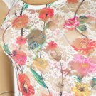 NeW SEXY SHEER LACE SUBLIMATION Floral TATTOO TUNIC TOP