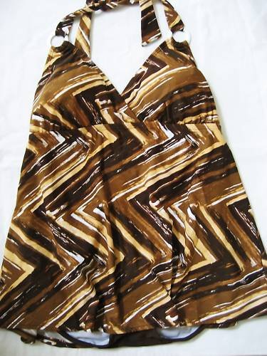 NEW PLUS HALTER EMPIRE BABYDOLL SWIMDRESS SZ 2X 18W/20W