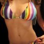 NEW KENNETH COLE VICTORIA SECRET RAINBOW GOLD GODDESS BIKINI SWIMSUIT SMALL MED