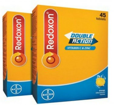 REDOXON Double Action Vitamin C + Zinc Effervescent Health Tablet 2 X 45 TABLETS