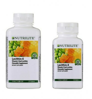 NUTRILITE AMWAY LECITHIN-E VITAMIN E CHEWABLE NATURAL 150/270 TABLETS x 2 BOTTLE