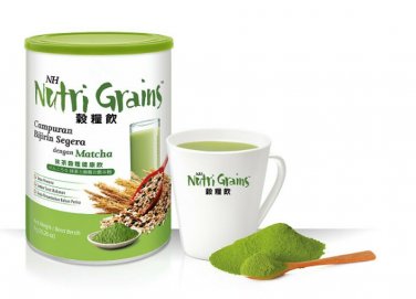 NH NUTRI GRAINS Matcha Healthy High Fiber Multi Grains Drink  2 TINS X 1KG
