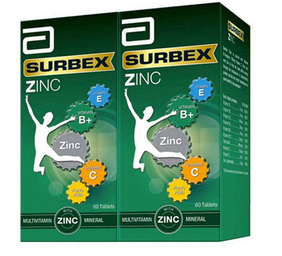 SURBEX Zinc AntiStress High Strength Vitamin B 2 X 60 Tablets
