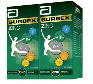 SURBEX Zinc Anti-Stress High Strength Vitamin B  2 X 60 Tablets