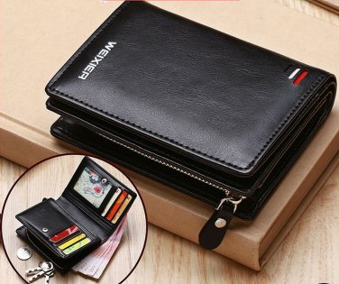 Men's Short Leather Zipper Wallet Multi-card Holder Pack of 2 CHRISTMAS OR GIFT