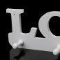 White Vintage LOVE Wall Hook Clothes Robe Key Holder Hat Hanger Home  -  5 pcs