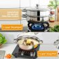 Stainless Steel STEAMER POT Home Shop Set with Lid - Pack of 1, 2 OR 3 layer