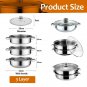 Stainless Steel STEAMER POT Home Shop Set with Lid - Pack of 1, 2 OR 3 layer