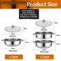 Stainless Steel STEAMER POT Home Shop Set with Lid - Pack of 1, 2 OR 3 layer