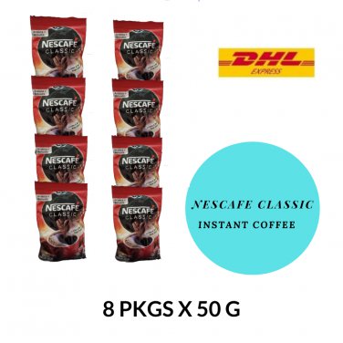NESCAFE Classic Instant Coffee Powder Arabica & Robusta - 8 pcs X 50g small pack